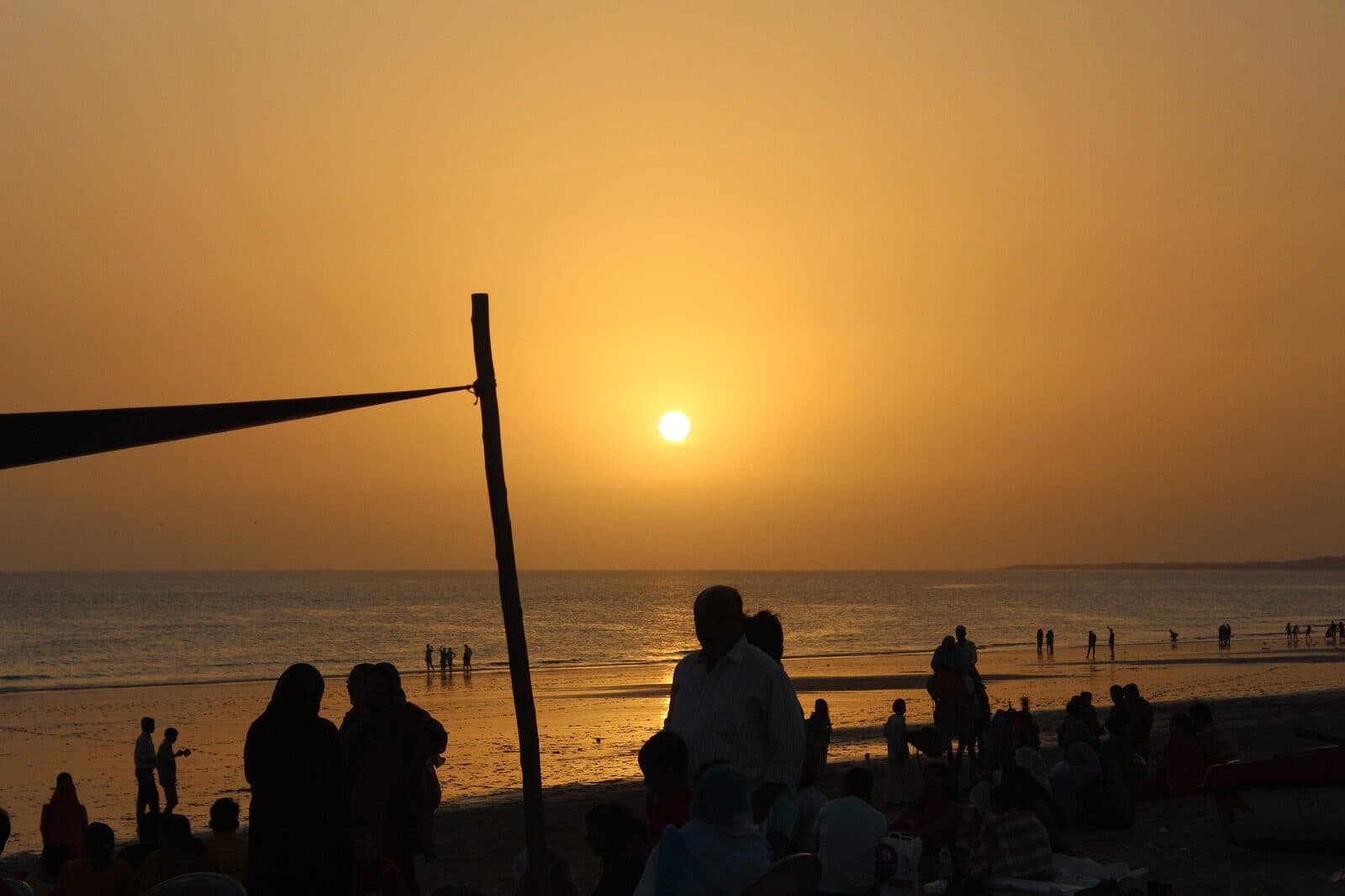 Sunset over the beach at Mandvi